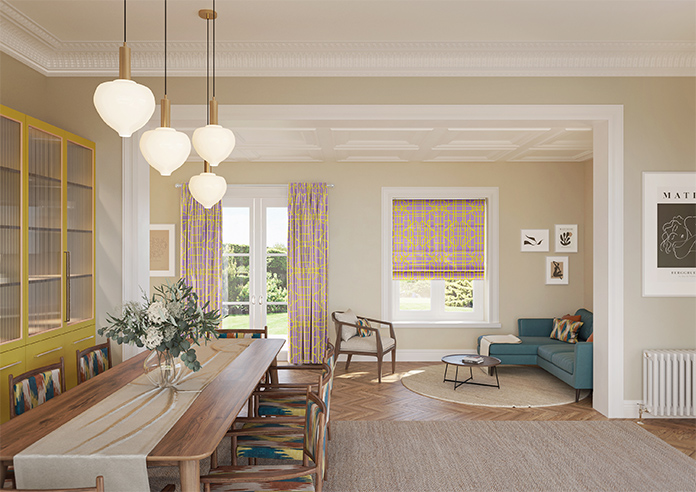 Bamboo Candy, Yellow Lilac - Roman Blind - Image 8